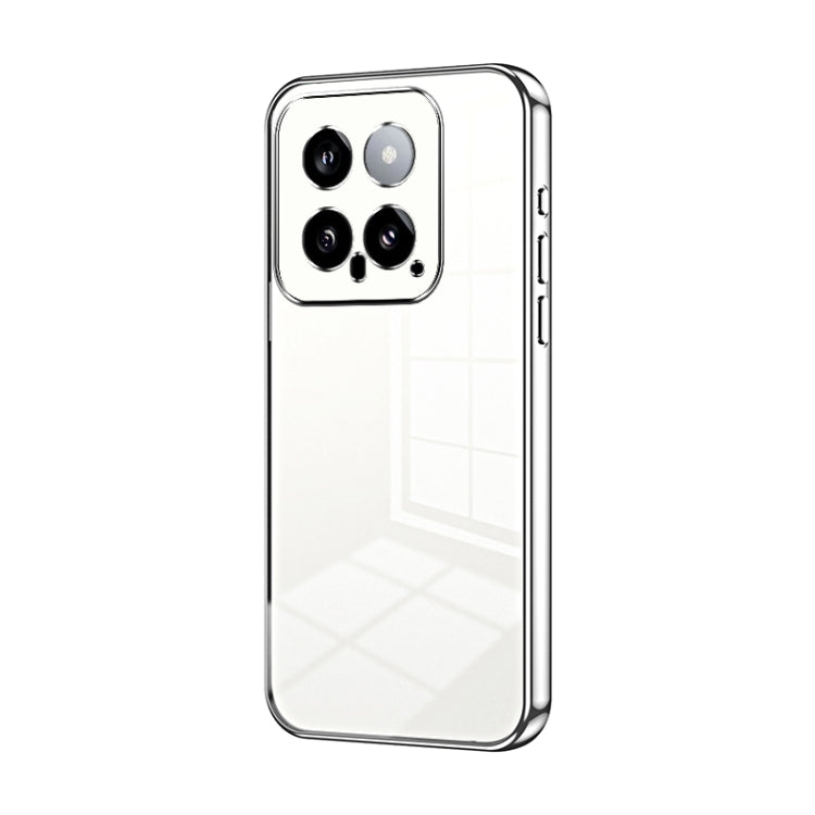 For Xiaomi 14 Transparent Plating Fine Hole Phone Case(Silver) - 14 Cases by PMC Jewellery | Online Shopping South Africa | PMC Jewellery