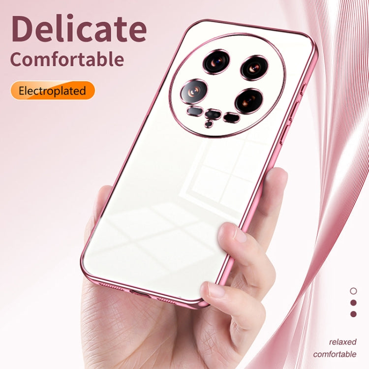 For Xiaomi 14 Ultra Transparent Plating Fine Hole Phone Case(Black) - 14 Ultra Cases by PMC TechLife | Online Shopping South Africa | PMC TechLife