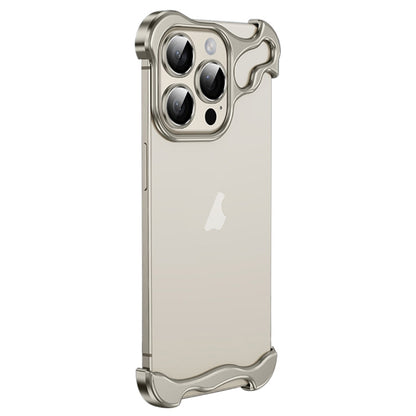 For iPhone 13 Pro Frameless Metal Corner Pad Phone Case with Lens Film(Grey) - iPhone 13 Pro Cases by PMC Jewellery | Online Shopping South Africa | PMC Jewellery | Buy Now Pay Later Mobicred