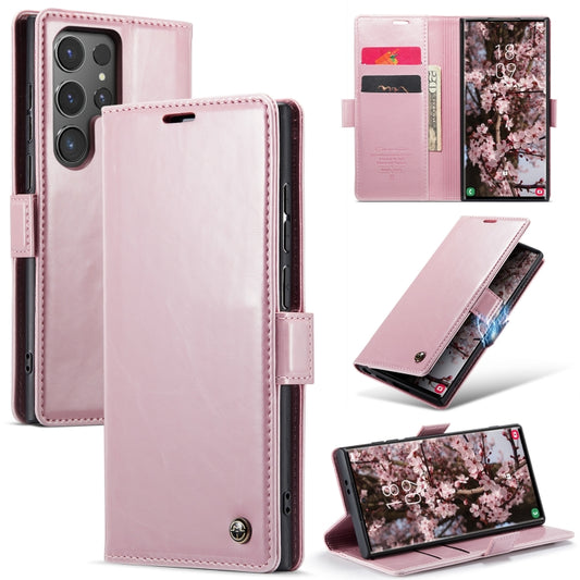 For Samsung Galaxy S24 Ultra 5G CaseMe 003 Crazy Horse Texture Flip Leather Phone Case(Pink) - Galaxy S24 Ultra 5G Cases by CaseMe | Online Shopping South Africa | PMC Jewellery | Buy Now Pay Later Mobicred