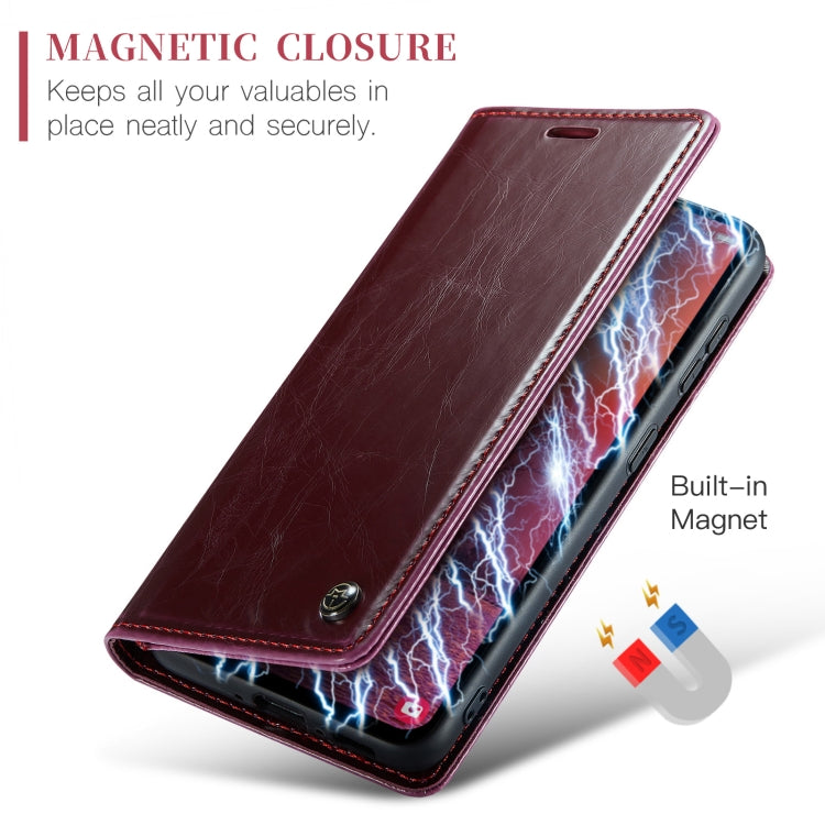 For Samsung Galaxy A35 5G CaseMe 003 Crazy Horse Texture Flip Leather Phone Case(Mulberry Red) - Galaxy Phone Cases by CaseMe | Online Shopping South Africa | PMC Jewellery | Buy Now Pay Later Mobicred