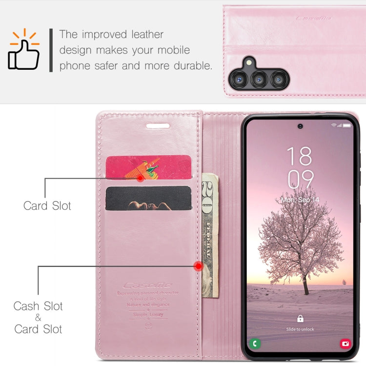 For Samsung Galaxy A35 5G CaseMe 003 Crazy Horse Texture Flip Leather Phone Case(Pink) - Galaxy Phone Cases by CaseMe | Online Shopping South Africa | PMC Jewellery | Buy Now Pay Later Mobicred