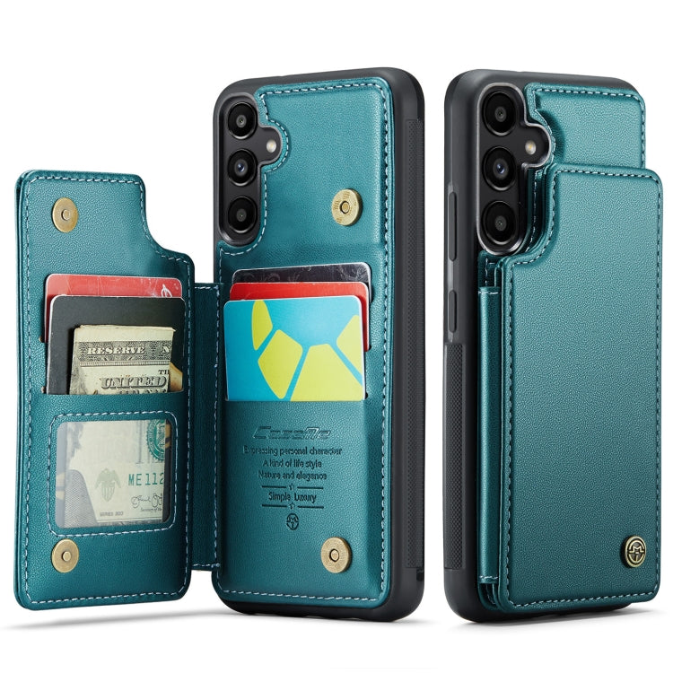 For Samsung Galaxy A35 5G CaseMe C22 PC+TPU Business Style RFID Anti-theft Leather Phone Case(Blue Green) - Galaxy Phone Cases by CaseMe | Online Shopping South Africa | PMC Jewellery | Buy Now Pay Later Mobicred