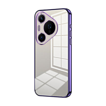 For Huawei Pura 70 Pro Transparent Plating Fine Hole Phone Case(Purple) - Huawei Cases by PMC Jewellery | Online Shopping South Africa | PMC Jewellery | Buy Now Pay Later Mobicred