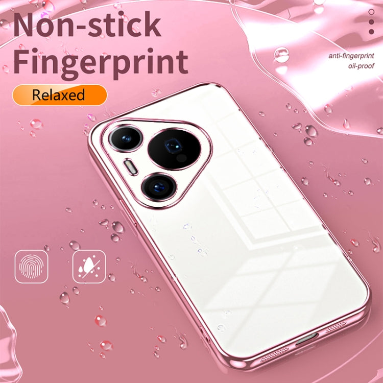 For Huawei Pura 70 Pro Transparent Plating Fine Hole Phone Case(Pink) - Huawei Cases by PMC Jewellery | Online Shopping South Africa | PMC Jewellery | Buy Now Pay Later Mobicred