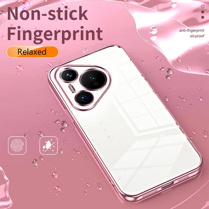 For Huawei Pura 70 Transparent Plating Fine Hole Phone Case(Gold) - Huawei Cases by PMC Jewellery | Online Shopping South Africa | PMC Jewellery | Buy Now Pay Later Mobicred