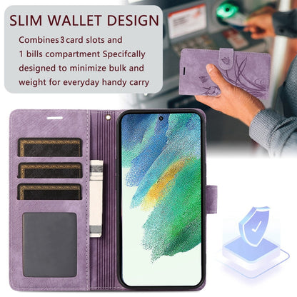 For Samsung Galaxy S24+ / S25+ 5G Orchid Butterfly Embossed Leather Phone Case(Purple) - Galaxy S24+ 5G Cases by PMC Jewellery | Online Shopping South Africa | PMC Jewellery | Buy Now Pay Later Mobicred