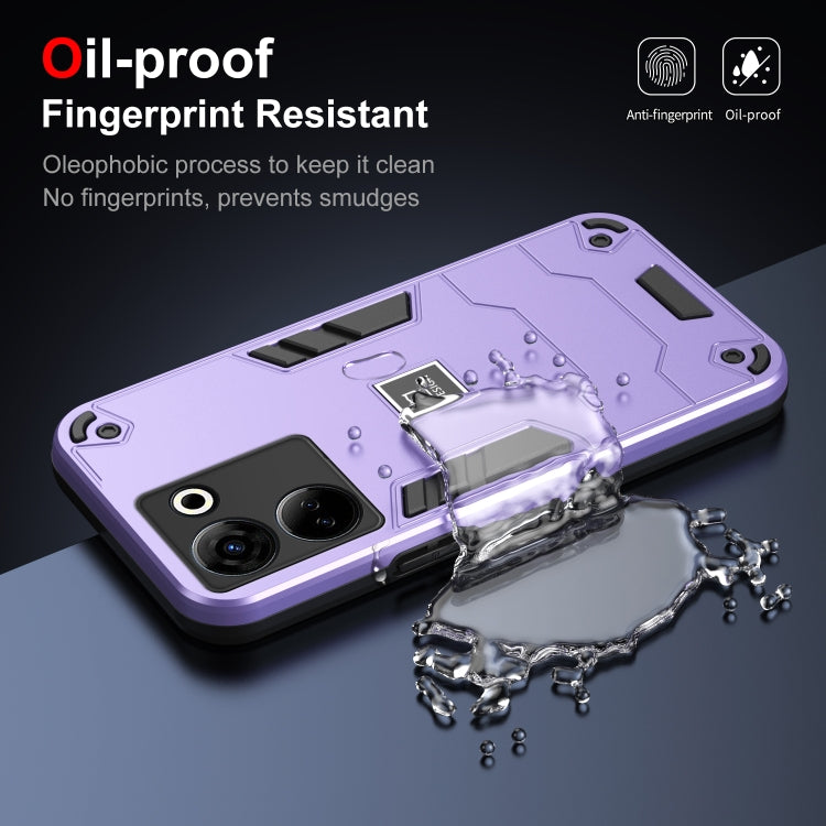 For Tecno Camon 20 Pro 4G 2 in 1 Shockproof Phone Case(Purple) - Tecno Cases by PMC TechLife | Online Shopping South Africa | PMC TechLife | Buy Now Pay Later Mobicred