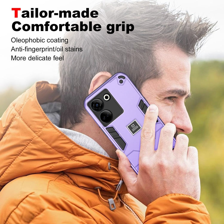 For Tecno Camon 20 Pro 4G 2 in 1 Shockproof Phone Case(Purple) - Tecno Cases by PMC TechLife | Online Shopping South Africa | PMC TechLife | Buy Now Pay Later Mobicred