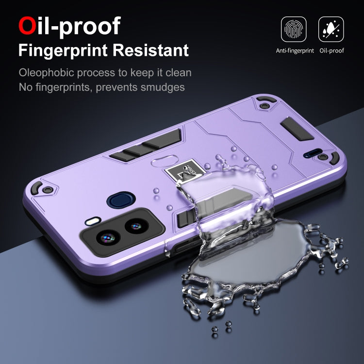 For Tecno Pop 6 2 in 1 Shockproof Phone Case(Purple) - Tecno Cases by PMC TechLife | Online Shopping South Africa | PMC TechLife | Buy Now Pay Later Mobicred