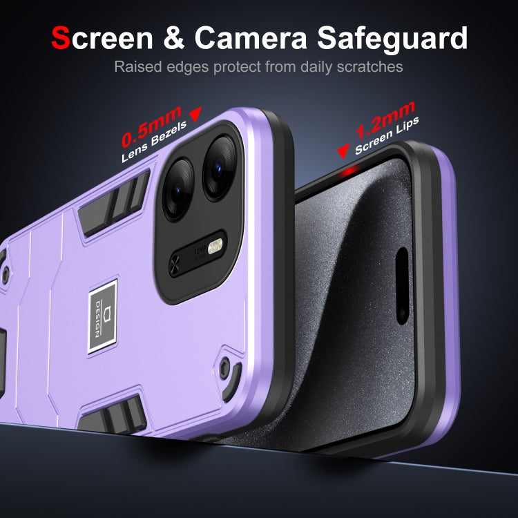 For Tecno Pop 7 Pro 2 in 1 Shockproof Phone Case(Purple) - Tecno Cases by PMC Jewellery | Online Shopping South Africa | PMC Jewellery | Buy Now Pay Later Mobicred