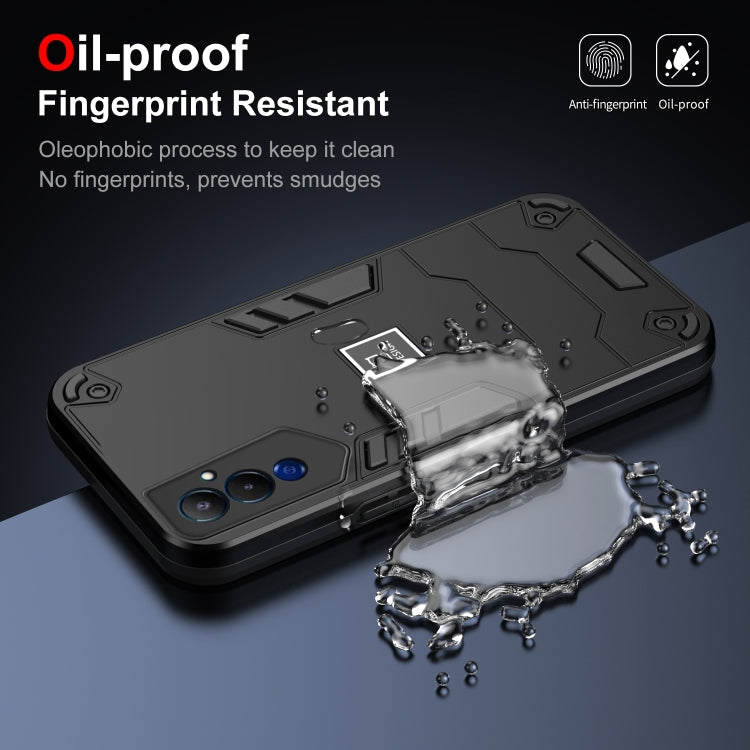 For Tecno Pova 4 Pro 2 in 1 Shockproof Phone Case(Black) - Tecno Cases by PMC TechLife | Online Shopping South Africa | PMC TechLife | Buy Now Pay Later Mobicred