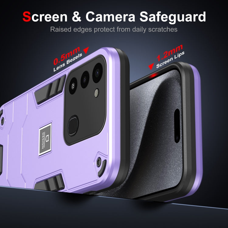 For Tecno Spark Go 2022 2 in 1 Shockproof Phone Case(Purple) - Tecno Cases by PMC Jewellery | Online Shopping South Africa | PMC Jewellery | Buy Now Pay Later Mobicred