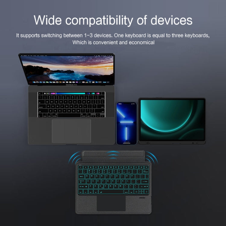 For Samsung Galaxy Tab S9+ / S9 FE+ YJ-S9+ Split Bluetooth Keyboard Leather Tablet Case - Samsung Keyboard by PMC TechLife | Online Shopping South Africa | PMC TechLife