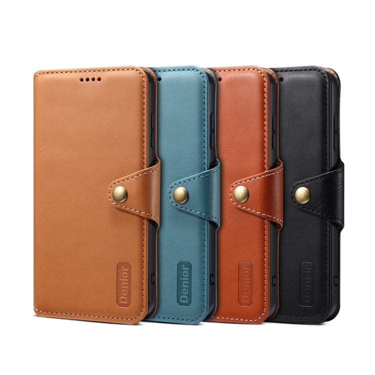 For Samsung Galaxy S24 5G Denior Cowhide Texture Wallet Style Leather Phone Case(Khaki) - Galaxy S24 5G Cases by Denior | Online Shopping South Africa | PMC Jewellery | Buy Now Pay Later Mobicred