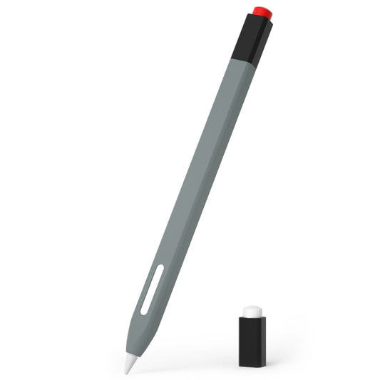 For Apple Pencil 2 Retro Pencil Style Stylus Pen Protective Case(Grey) - Pencil Accessories by PMC Jewellery | Online Shopping South Africa | PMC Jewellery | Buy Now Pay Later Mobicred