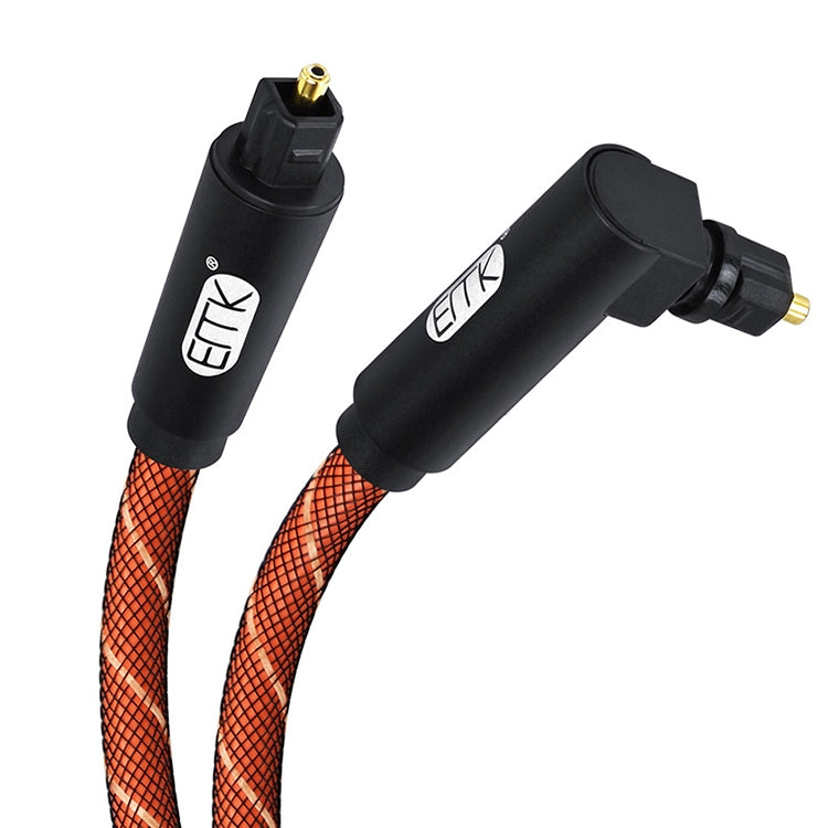 EMK 90 Degree Swivel Adjustable Right Angled 360 Degrees Rotatable Plug Nylon Woven Mesh Optical Audio Cable, Cable Length:3m(Orange) - Audio Optical Cables by EMK | Online Shopping South Africa | PMC Jewellery | Buy Now Pay Later Mobicred