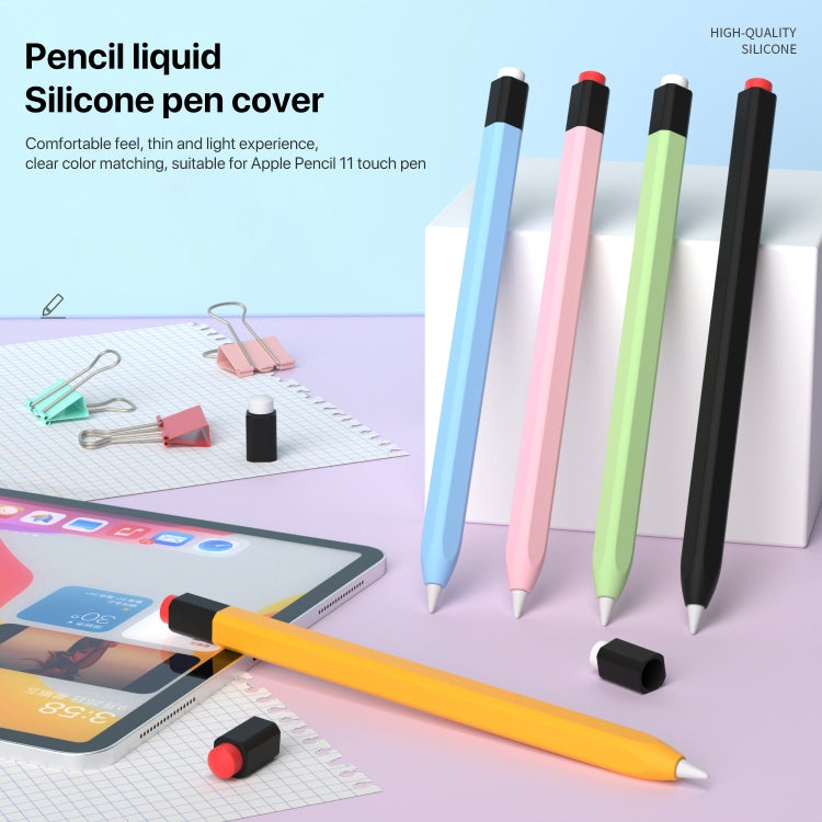 For Apple Pencil 1 Retro Pencil Style Liquid Silicone Stylus Case(Dark Green) - Pencil Accessories by PMC Jewellery | Online Shopping South Africa | PMC Jewellery | Buy Now Pay Later Mobicred