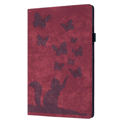 For iPad Air 11 2024 / Pro 11 2021 / 2020 Butterfly Cat Embossing Leather Tablet Case(Red) - iPad Air 11 2024 Cases by PMC Jewellery | Online Shopping South Africa | PMC Jewellery | Buy Now Pay Later Mobicred