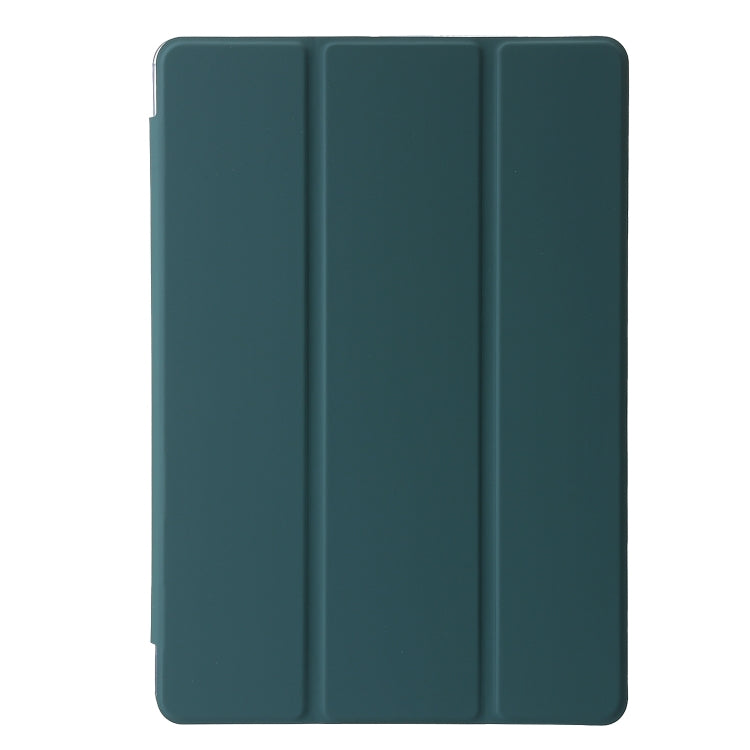 For Lenovo Tab M11 /Xiaoxin Pad 11 2024 Clear Acrylic 3-Fold Leather Tablet Case(Deep Green) - Lenovo by PMC Jewellery | Online Shopping South Africa | PMC Jewellery | Buy Now Pay Later Mobicred