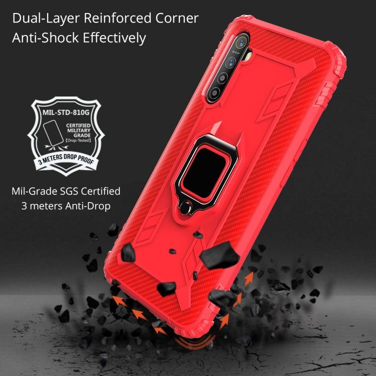 For OPPO Realme X50 & Realme X3 Carbon Fiber Protective Case with 360 Degree Rotating Ring Holder(Red) - Realme Cases by PMC Jewellery | Online Shopping South Africa | PMC Jewellery | Buy Now Pay Later Mobicred