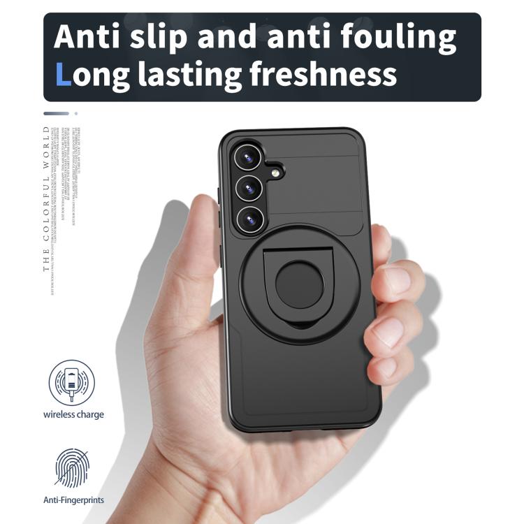 For Samsung Galaxy S24+ 5G Armor MagSafe Ring Holder Phone Case(Black) - free shipping - PMC TechLife - Order now!