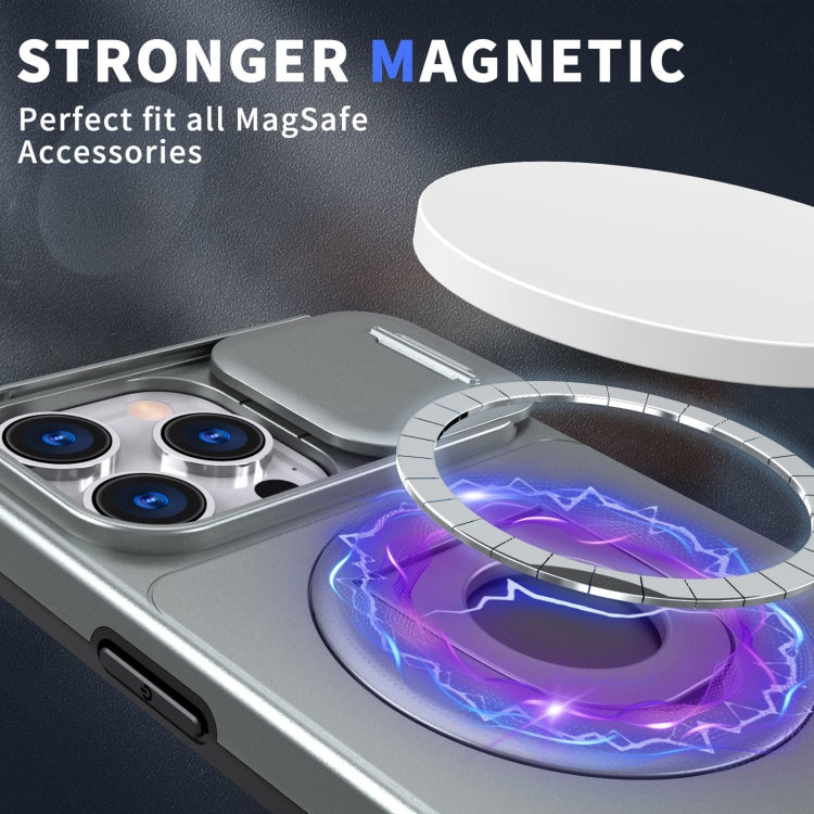 For iPhone 12 Pro Max Camshield MagSafe Ring Holder Armor Phone Case(Titanium Grey) - iPhone 12 Pro Max Cases by PMC TechLife | Online Shopping South Africa | PMC TechLife