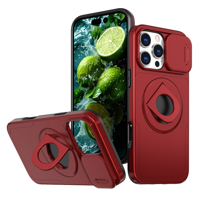 For iPhone 16 Pro Camshield MagSafe Ring Holder Armor Phone Case(Red) - iPhone 16 Pro Cases by PMC Jewellery | Online Shopping South Africa | PMC Jewellery | Buy Now Pay Later Mobicred