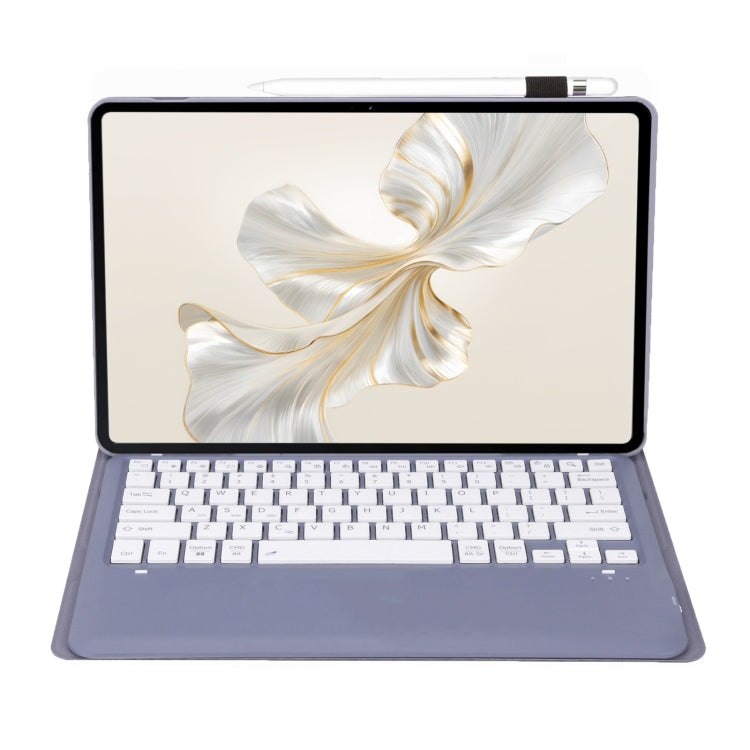 For Honor Pad 9 AH19 TPU Ultra-thin Detachable Bluetooth Keyboard Tablet Leather Case(Purple) - Huawei Keyboard by PMC TechLife | Online Shopping South Africa | PMC TechLife