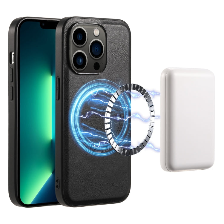 For iPhone 13 Pro Max Denior Cowhide Texture Leather MagSafe Phone Case(Black) - free shipping - PMC TechLife - Order now!