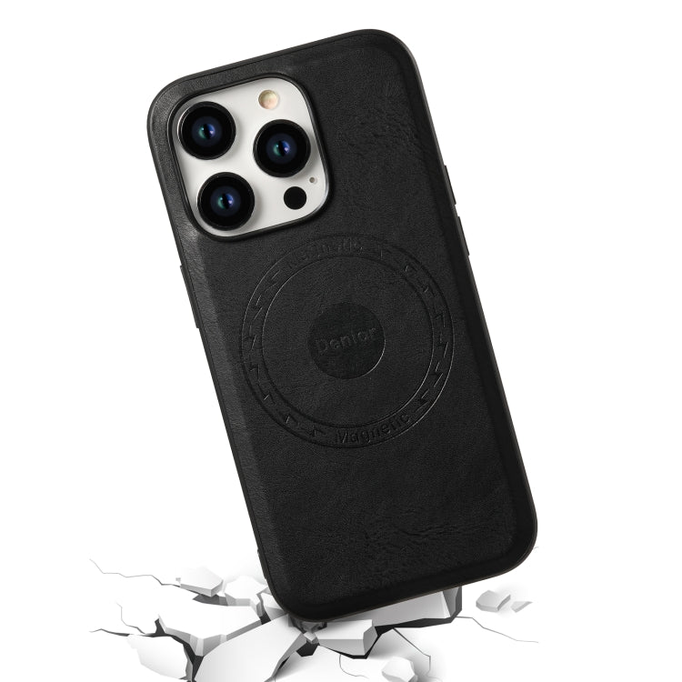 For iPhone 13 Pro Max Denior Cowhide Texture Leather MagSafe Phone Case(Black) - free shipping - PMC TechLife - Order now!