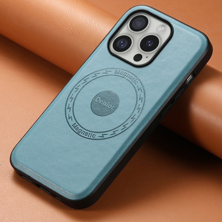 For iPhone 16 Pro Max Denior Cowhide Texture Leather MagSafe Phone Case(Blue) - free shipping - PMC TechLife - Order now!