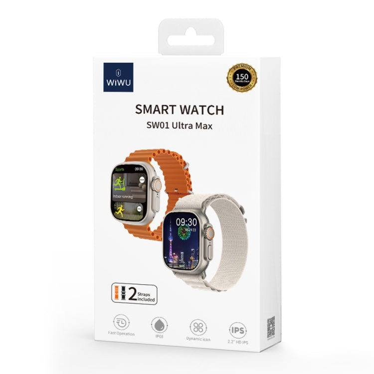 WIWU SW01 Ultra Max 2.2 inch IPS Screen IP68 Waterproof Bluetooth Smart Watch(Black) - Smart Watches by WIWU | Online Shopping South Africa | PMC Jewellery | Buy Now Pay Later Mobicred