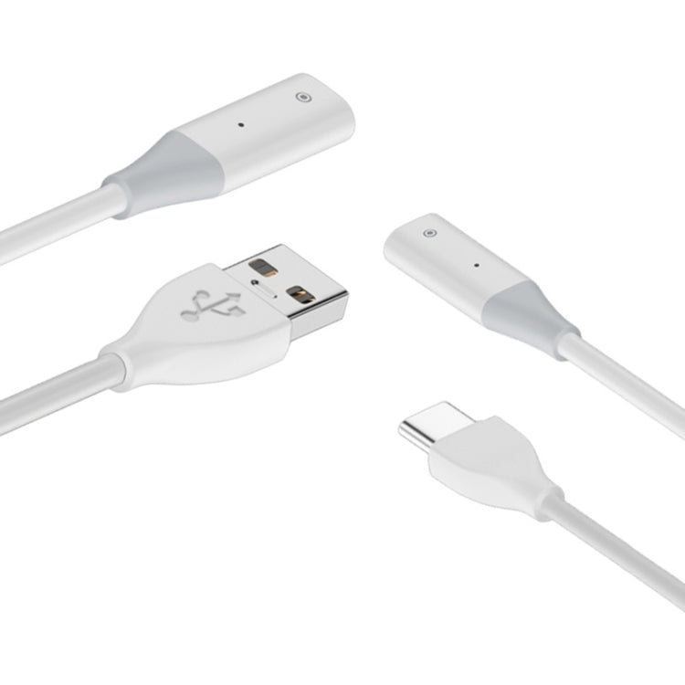 For Apple Pencil 1 USB to 8 Pin Stylus Charging Cable with Indicator Light, Length:0.5m(White) - Pencil Accessories by PMC Jewellery | Online Shopping South Africa | PMC Jewellery | Buy Now Pay Later Mobicred