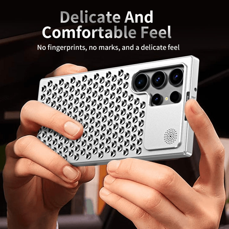 For Samsung Galaxy S23 Ultra 5G R-JUST RJ58 Aromatherapy Metal Cooling Phone Case(Silver) - Galaxy S23 Ultra 5G Cases by R-JUST | Online Shopping South Africa | PMC Jewellery