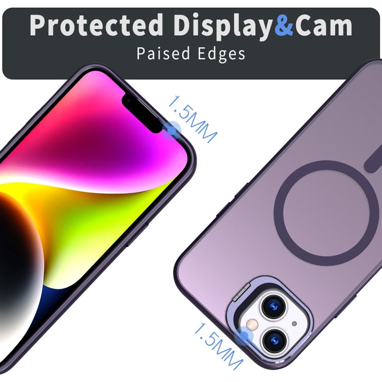 For iPhone 15 Plus Metal Invisible Camera Holder MagSafe Magnetic Phone Case(Purple) - iPhone 15 Plus Cases by PMC Jewellery | Online Shopping South Africa | PMC Jewellery