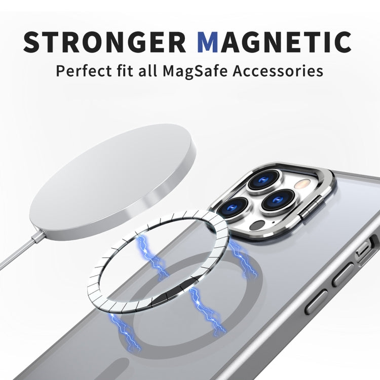 For iPhone 15 Pro Metal Invisible Camera Holder MagSafe Magnetic Phone Case(Grey) - iPhone 15 Pro Cases by PMC Jewellery | Online Shopping South Africa | PMC Jewellery