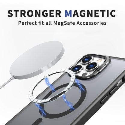 For iPhone 15 Pro Max Metal Invisible Camera Holder MagSafe Magnetic Phone Case(Black) - iPhone 15 Pro Max Cases by PMC Jewellery | Online Shopping South Africa | PMC Jewellery