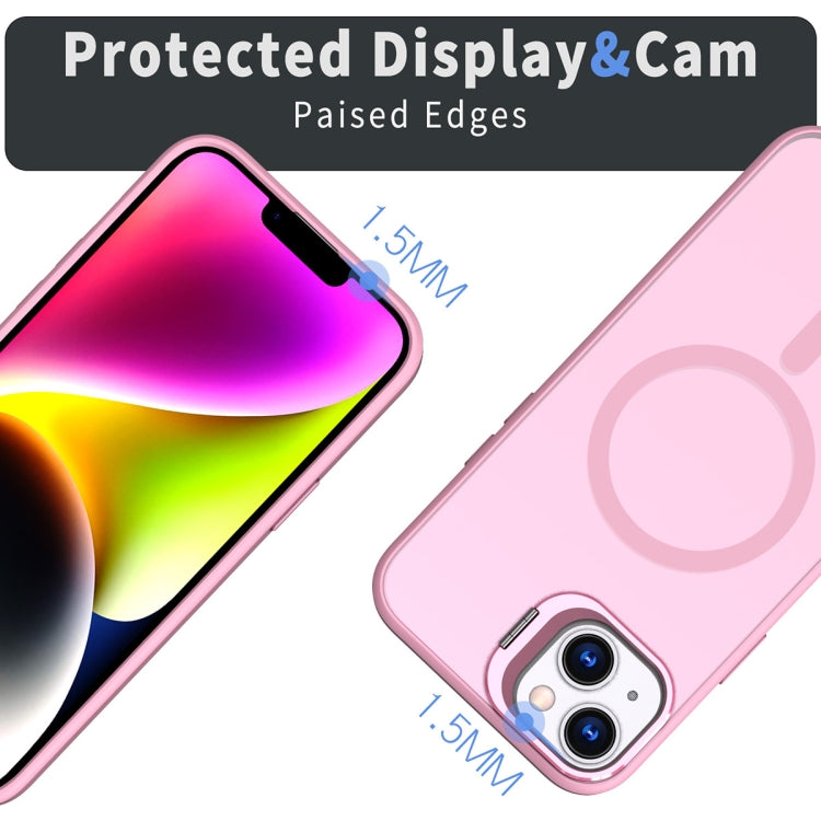 For iPhone 14 Metal Invisible Camera Holder MagSafe Magnetic Phone Case(Pink) - iPhone 14 Cases by PMC Jewellery | Online Shopping South Africa | PMC Jewellery