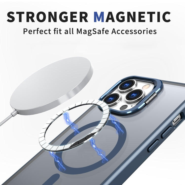 For iPhone 11 Pro Metal Invisible Camera Holder MagSafe Magnetic Phone Case(Blue) - free shipping - PMC TechLife - Order now!