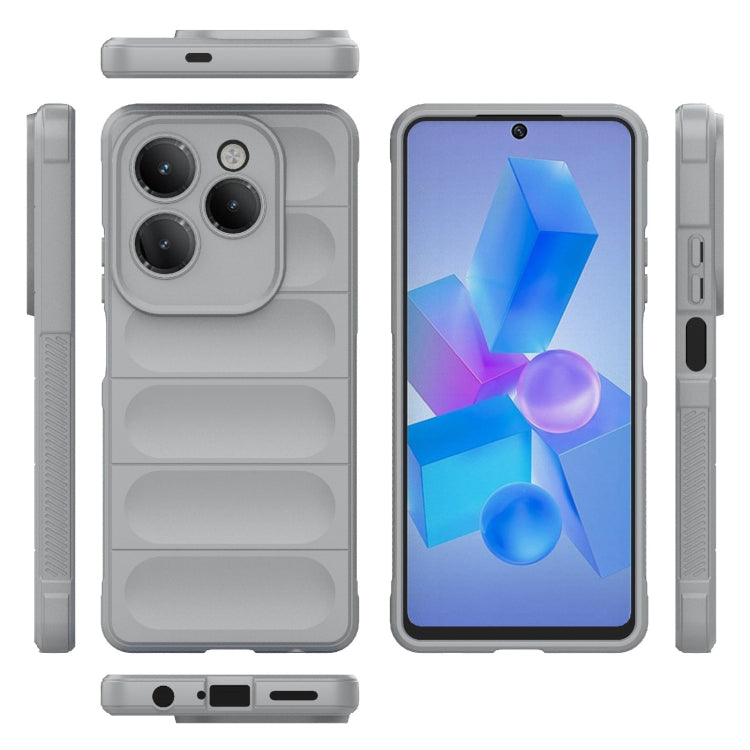 For Infinix Hot 40 Pro / Hot 40 Magic Shield TPU + Flannel Phone Case(Grey) - Infinix Cases by PMC Jewellery | Online Shopping South Africa | PMC Jewellery | Buy Now Pay Later Mobicred