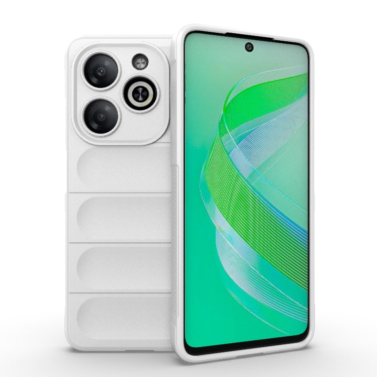 For Infinix Smart 8 Magic Shield TPU + Flannel Phone Case(White) - Infinix Cases by PMC TechLife | Online Shopping South Africa | PMC TechLife | Buy Now Pay Later Mobicred