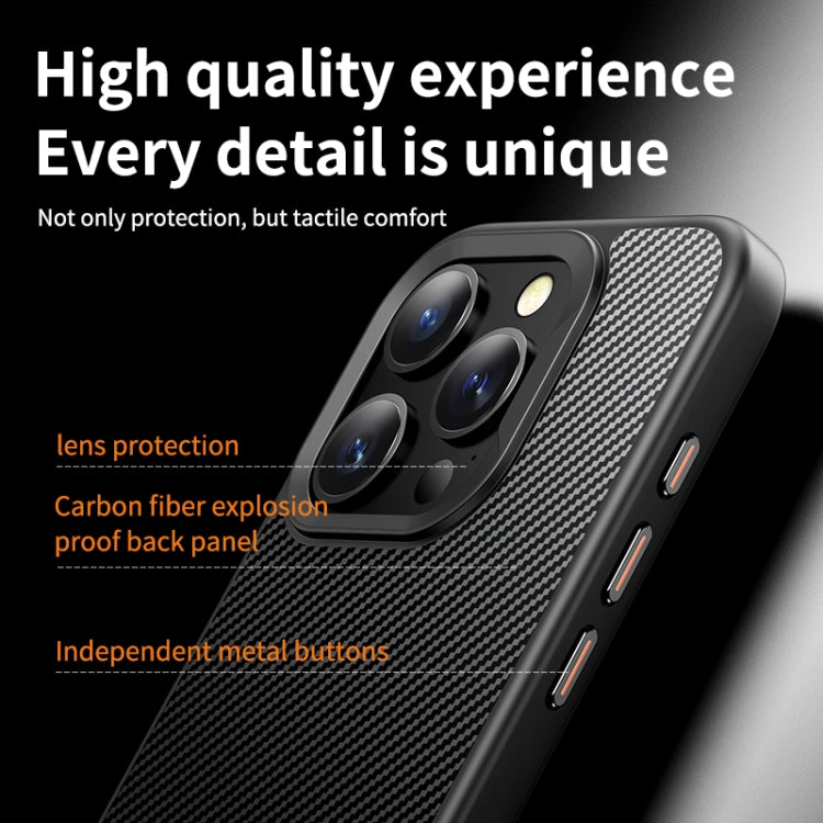 For iPhone 15 Pro MagSafe Kevlar Fiber Shockproof Phone Case(Black) - iPhone 15 Pro Cases by PMC TechLife | Online Shopping South Africa | PMC TechLife