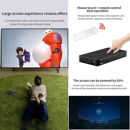 S90 DLP Android 9.0 2GB+32GB 4K Mini WiFi Smart Projector, Power Plug:AU Plug(White) - Mini Projector by PMC Jewellery | Online Shopping South Africa | PMC Jewellery | Buy Now Pay Later Mobicred