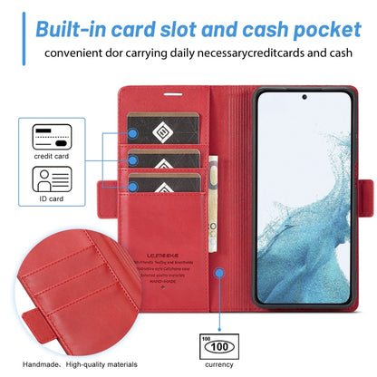 For Samsung Galaxy S24+ LC.IMEEKE Skin-friendly Card Slots Leather Phone Case(Red) - Galaxy S24+ 5G Cases by LC.IMEEKE | Online Shopping South Africa | PMC Jewellery | Buy Now Pay Later Mobicred