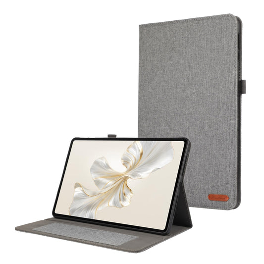 For Honor Pad 9 Fabric Texture Horizontal Flip Leather Tablet Case(Gray) - Honor by PMC Jewellery | Online Shopping South Africa | PMC Jewellery | Buy Now Pay Later Mobicred