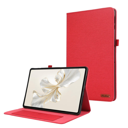 For Honor Pad 9 Fabric Texture Horizontal Flip Leather Tablet Case(Red) - Honor by PMC Jewellery | Online Shopping South Africa | PMC Jewellery | Buy Now Pay Later Mobicred