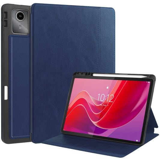 For Lenovo Tab M11/ Xiaoxin Pad 11 2024 Ultimate Pure Color Leather Smart Tablet Case(Dark Blue) - Lenovo by PMC Jewellery | Online Shopping South Africa | PMC Jewellery | Buy Now Pay Later Mobicred