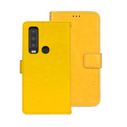 For CAT S75 idewei Crazy Horse Texture Leather Phone Case(Yellow) - More Brand by idewei | Online Shopping South Africa | PMC Jewellery | Buy Now Pay Later Mobicred