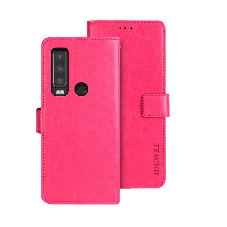 For CAT S75 idewei Crazy Horse Texture Leather Phone Case(Rose Red) - More Brand by idewei | Online Shopping South Africa | PMC Jewellery | Buy Now Pay Later Mobicred